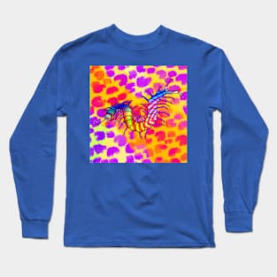 Colorful Centipede | Cheetah Print (Gold/Fuchsia) Long Sleeve T-Shirt